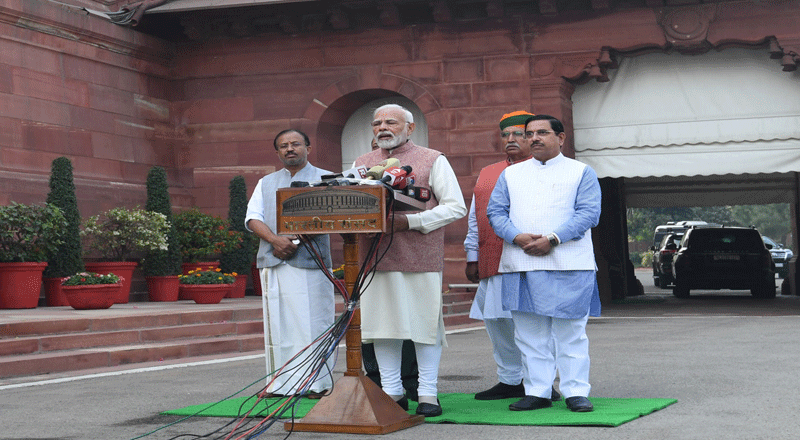 English rendering of PM’s remarks before beginning of Winter Session of Parliament